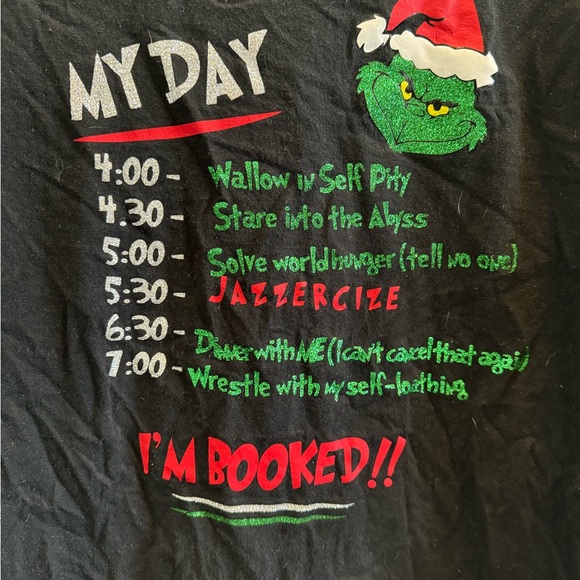 Grinch Christmas Schedule Long Sleeve Shirt - Picture 3 of 3